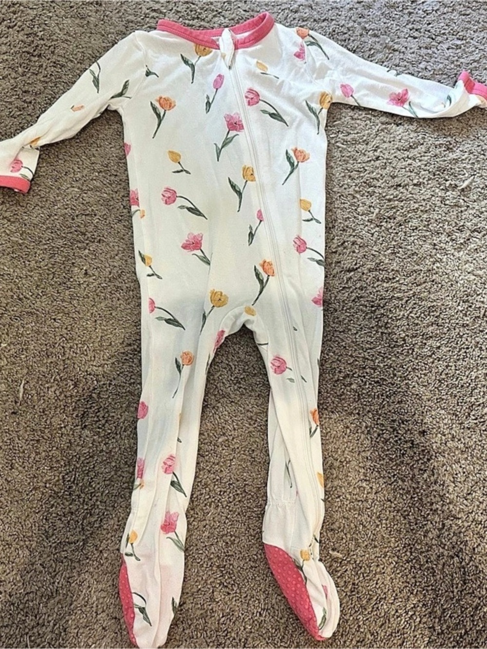 Kyte Baby Zippered Footie in Tulip Floral Footie Baby 6-12M